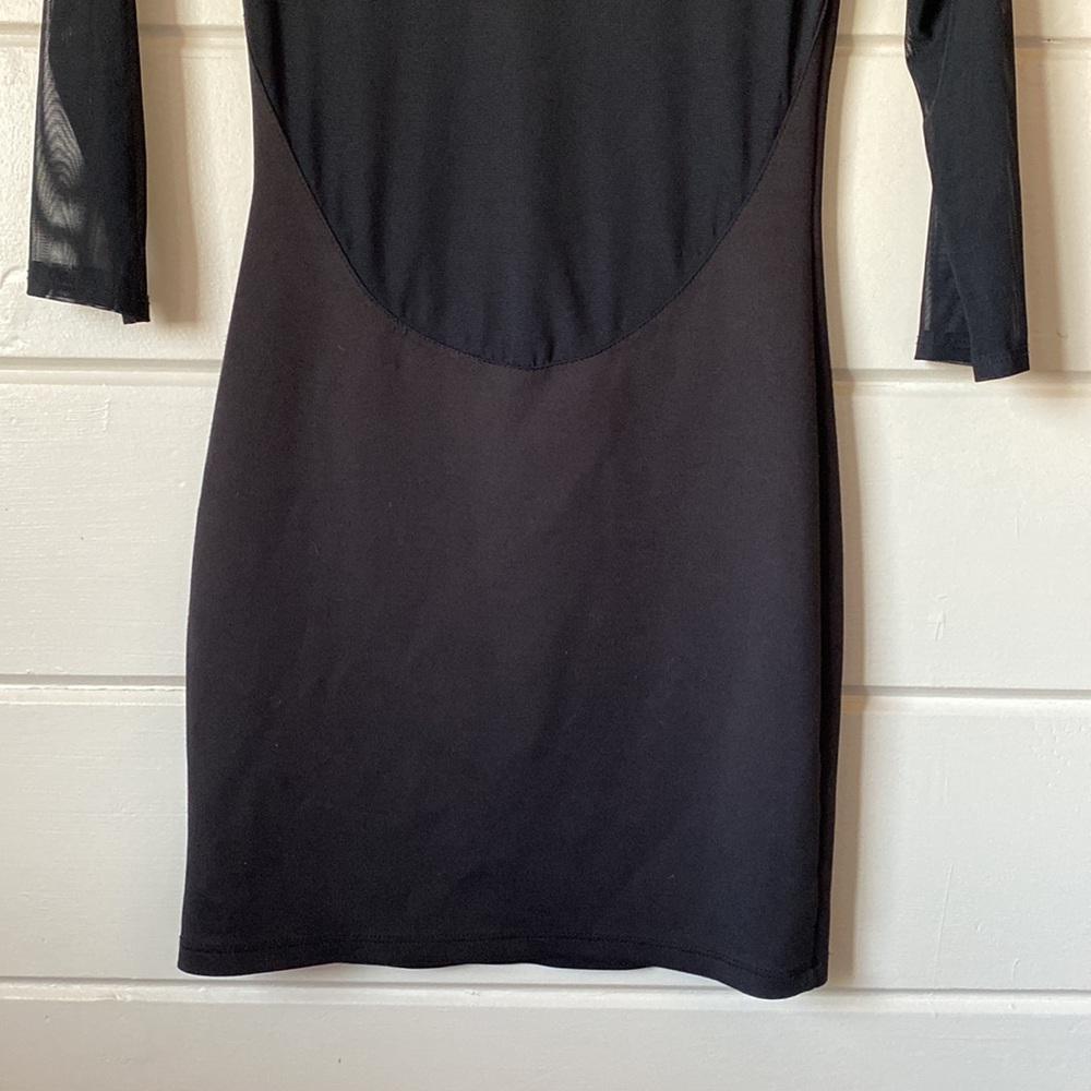 Max Rave Long Sleeve Sheer Mini Dress Size Small - Gem
